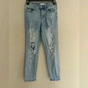 Judy Blue Jeans Womens‎ Size 1/25 Blue Boyfriend Fit Stretch Distressed JB8878